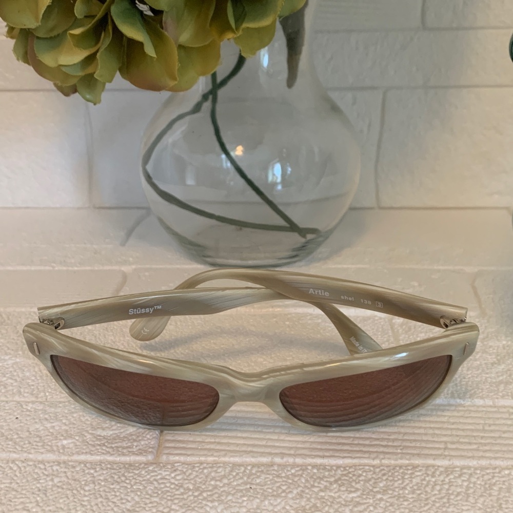Stussy Beige Sunglasses with Dark Lenses - Picture 10 of 10